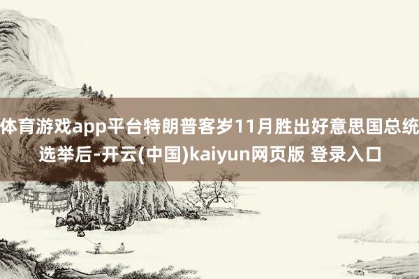 体育游戏app平台特朗普客岁11月胜出好意思国总统选举后-开云(中国)kaiyun网页版 登录入口