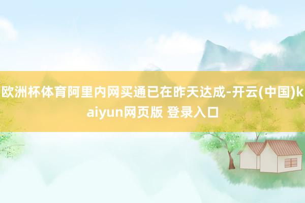 欧洲杯体育阿里内网买通已在昨天达成-开云(中国)kaiyun网页版 登录入口