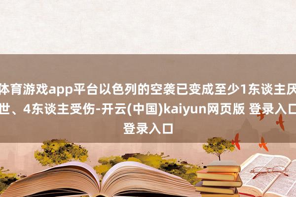 体育游戏app平台以色列的空袭已变成至少1东谈主厌世、4东谈主受伤-开云(中国)kaiyun网页版 登录入口