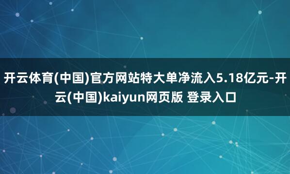 开云体育(中国)官方网站特大单净流入5.18亿元-开云(中国)kaiyun网页版 登录入口