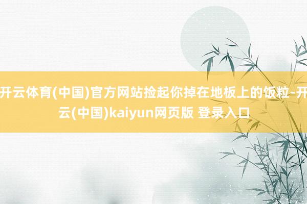 开云体育(中国)官方网站捡起你掉在地板上的饭粒-开云(中国)kaiyun网页版 登录入口